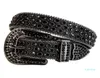 Western Cowboy Bling ovski cristal strass cinto de couro cravejado fivela removível para mulheres e homens 7081827