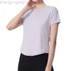 Desginer alos yoga al t camisa verão roupas frescas de fitness salto esportes manga curta topo pilates treinamento camiseta