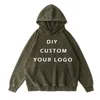 100% Cotton Vintage Washed Hoodies Customize Your OWN Design Brand /Picture/Text Customzation DIY M-3XL Drop 231226