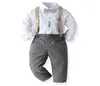 2021 Trendy Children039s Vêtements Ensembles Chemise Blanche Vêtements FormelsBoutique Enfants Vêtements Gentleman Costume Garçons Tenues Ropa De Beb8558659