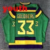 Youth Kids Mighty Ducks Movie Hockey Jersey #96 Charlie Conway #99 Adam Banks #66 Gordon Bombay #33 Greg Goldberg Jerseys sydd White Gree