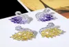 Fashion Shining CZ Zircon S925 Silver Needle Designer Stud Earrings for Women Korean Sweet Purple Crystal Ear Rings Jewelry4867548