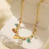 Pendant Necklaces Colorful Natural Stone Shell Rice Bead Necklace For Women Fashionable And Simple Ladies Banquet Gift Jewelry Wholesale