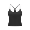 Yoga Outfit LuluLogo Vrouwen Gym Sport Tank Top Crop Sling Beweegbare Y-lijn Vest Zomer Outdoor Jogging Fitness Bh Met Borst Pad