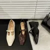 Sukienka French Mary Jane Women 2023 Spring Vintage Grube Obcast Skórzanie wszystkie pasują do Elegancka kobieta na pięte zapatos mujer