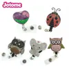 10 pz Carino Smalto Strass Forma Animale Coccinella Elefante Aquila Retrattile ID Badge Reel per Studente Infermiere Medico Ufficiale Suplie211T