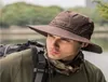 2019 militar panamá safari boonie chapéus de sol boné verão homens mulheres camuflagem chapéu de balde com corda pescador cap6759818