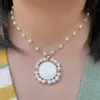 Promotion 31mm perle d'eau douce naturelle San Benito croix collier de perles de nacre Benito collier de perles de nacre pour les femmes cadeau 231225