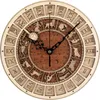 Horloges 30cm Venise astronomique en bois horloge créative mur quartz douze constellations salon décor à la maison 220318