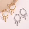 Hoop Earrings Creative Design Dripping Molten Lava Trendy Women's Stainless Steel Jewelry For Women 2023 Trending