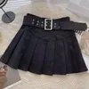 Skirts High Waist Pleated Half Skirt Female Spring Pink Versatile Slim Fitting College Style Korean Short With Belt