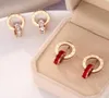 Crystal Diamond Coldings Fashion Titanium Stalowe pierścienie podwójne pierścienie rzymskie stadniny kolczyki 89792232373235
