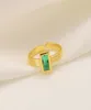 22k pedras sólidas finas 18ct thai baht gf anel de ouro 210 ct corte esmeralda peridot solitaire noivado simulador diamante halo arte deco8078596