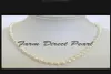 fine pearls jewelry natural 22quot Inch Long Genuine 78mm White Strand Pearl Necklace2984807