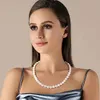 Real White Freshwater Cultured Pearl Necklaces for Women Girl Gift 925 Sterling Silver Women's Baroque Pearl Necklace 231225