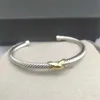 5 mm 4 mm designerska bransoletka mankiet x klasyczny kabel dla mężczyzn luksusowe otwieranie kobiet bransoletki eleganckie modne bransoletki z biżuterią 2024 o jeden rozmiar