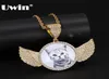 UWIN cubique zircone sur mesure Photo pendentif collier solide dos plein glacé aile ronde Hiphop bijoux cadeaux CX2007254307741