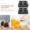 Cups Saucers 2 Pcs Stands 4 Hole Cup Holder Packing Tray Four-hole Takeaway Takeout Trays Man