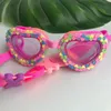 Belles lunettes de natation imperméables pour enfants bonbons arc-en-ciel coeur UV anti-buée lunettes d'entraînement de natation pour enfants enfants 231225