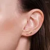 Kolczyki stadninowe 925 Sterling Silver Ear Igle Pave Wolna cyrkon dla kobiet klip modowy luksusowy biżuteria nausznikowa