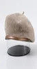 Nya mode basker Autumn Winter Pu Leather Edging Wool Brim Lady Beret Hat For Women Men Leisure Painter Pumpkin Peaky Blinders B4222971