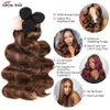 Tissage en lot brésilien Remy Transparent avec Closure, Body Wave, 4x4, FB 30, 231226, à reflets, pour femmes