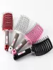 CM007 Femmes cheveux cuir chevelu Massage peigne humide bouclés démêler grande courbe brosse à cheveux peigne pour Salon de coiffure outils de coiffure accepter Logo 4418014