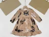 Luxury girl dress round neck baby dresses Size 100-150 designer child skirt Up-down splicing design toddler frock Dec20