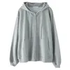 Sweatshirt Hoodie Oversized Vest Met Capuchon Grijze Dameskleding Effen Hoodies Met Rits Lente Tops Lange Mouwen 231225