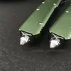Micro UT groen automatisch zakmes, 7cr17mov stalen mes aluminium handgrepen tactische militaire gevechtsautomessen met diepe draagclip