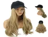 8 Colors Adjustable Women Hats Wavy Hair Extensions with Black Cap Allinone Female Baseball Cap Hat Y2007146643772