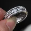 Choucong Jewelry Women Ring Channel Setting Round Diamond White Fired Engagement Wedding Band Ring SZ 5-11317B