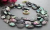 Naszyjniki 3strands naturalny owalny paua abalone shelllabradoriteonyx Naszyjnik ręcznie robiony biżuteria dla kobiet