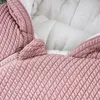 Nascido Bodysuits Inverno Knit Bonito Romper Moda Zipper Macacões Para Bebês Meninos Meninas Hoodies Crianças Roupas Quentes Crianças Outfit 231226