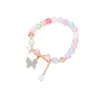 Stud Earrings Colourful Flower Bracelet For Women Butterfly Pendant Lucite Crystal String