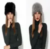 STOD FOCE KOBIETY FAUX FURBLOX Russian Cossack Beanie Hat Cap Cap Fashion Styl Winter PO POM grube czarny szarość7680037