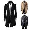 Chaquetas para hombres Hombres Trench Abrigo largo Otoño Invierno Doble botonadura A prueba de viento Tops delgados