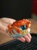 Tea Pets Chinese Ceremony Figurine Play Coffee Table Decoration Home Study Cute Crab Color-changing Pet Set