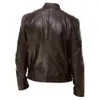 Lente mannen Opstaande Kraag Slanke Leren Jas Ritsvak Decoratieve PU Jas Biker Mannen Kleding Casual Mannelijke 231225