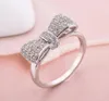 Fashion Simple Women039s Bowtie Shape CZ White Gold Filled Lover Engagement Wedding Promise Ring Sz6108900921