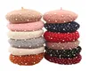 Bérets en laine de perles de Style classique automne hiver femmes de luxe rétro chaud laine octogonale chapeau filles casquette plate dames citrouille Hat2866460