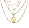 Mode chaîne en couches or couches plaqué joint pendentif multicouche colliers hommes bijoux vintage pour accessoires femmes jewlery3923493