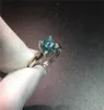 라운드 소 헤드 블루 다이아몬드 테스트 통과 된 Moissanite Ring Silver 925 Sapphire Jewelry 여성 약혼 선물 56273933194973