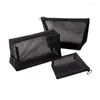 Storage Bags Mesh Transparent Cosmetic Small Large Clear Black Makeup Bag Portable Travel Toiletry Organizer Lipstick Pouch