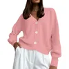 Suéteres femininos femininos roupas de inverno 2023 outono e cardigan single-breasted cor sólida camisola de malha temperamento