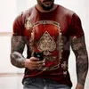 T-shirts pour hommes 2023 Mode d'été Hommes ShirtTall Round 3D Partout imprimé Tee Tops T-shirt unisexe