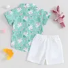 Set di abbigliamento per bambini piccoli abiti da pasquale a manica corta camicia e cortometraggi casual estate