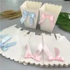 Conjuntos de louça 12 pcs caixas de pipoca com arco papel doces favor para casamento chuveiro aniversário festa suprimentos caixa de natal