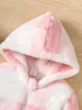 Little Girl Long Sleeved Hooded Sweater Cute Pink Plaid Jacket Plush Thickened Winter Clothes for 2 8 Years Children 231226