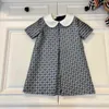 Dresses 23ss designer girl lapel dressshirt brand kids Printing dresses for big girls fashion dress sleeve Short sleeve cotton dress Pleat